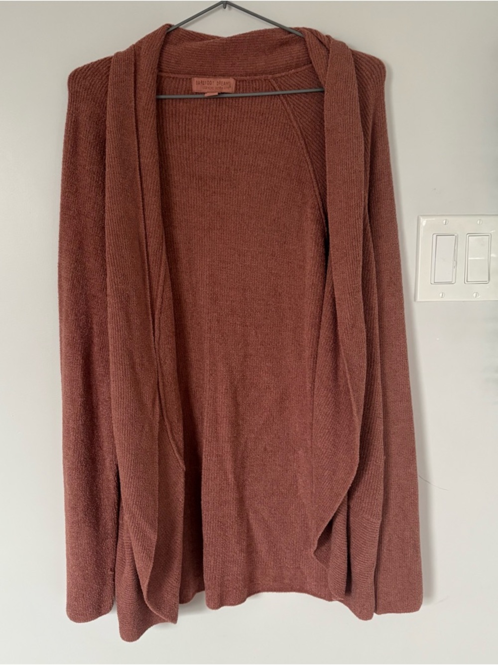 Barefoot Dreams CozyChic Ultra Lite® Draped Open Front Cardigan Dusty Rose